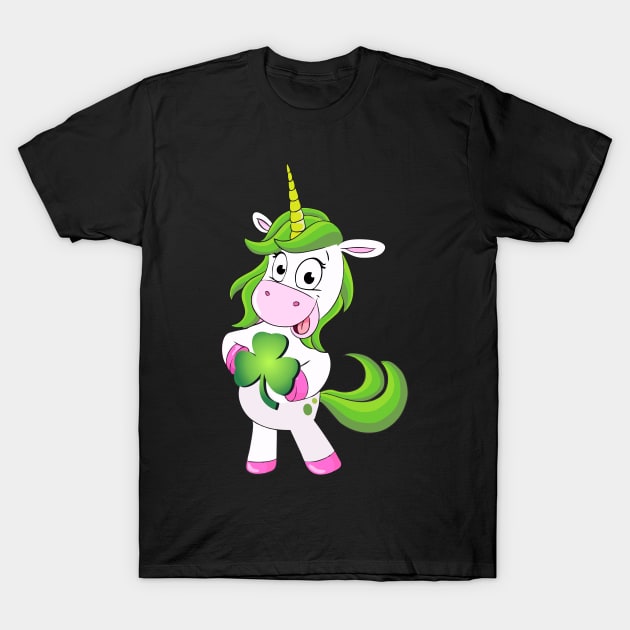 St Patricks Day Girls Dabbing Unicorn Leprechaun Lepricorn T-Shirt by Pannolinno